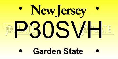 P30SVH New Jersey License Plate