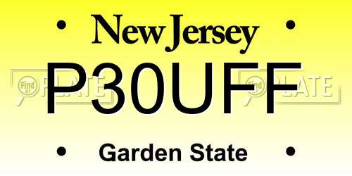P30UFF New Jersey License Plate