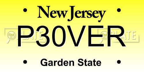 P30VER New Jersey License Plate