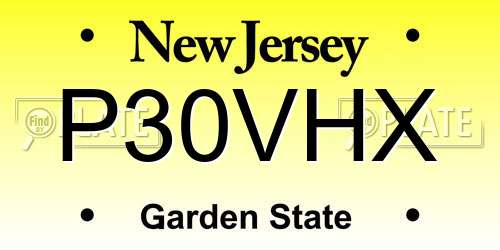 P30VHX New Jersey License Plate