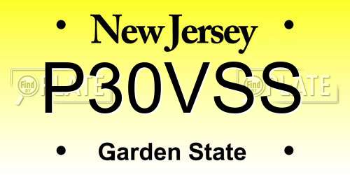 P30VSS New Jersey License Plate