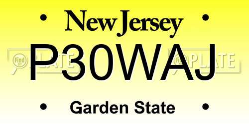 P30WAJ New Jersey License Plate