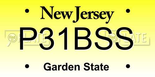 P31BSS New Jersey License Plate