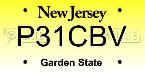 P31CBV New Jersey License Plate