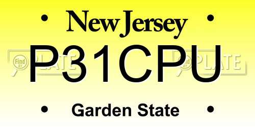 P31CPU New Jersey License Plate
