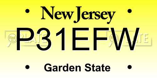 P31EFW New Jersey License Plate