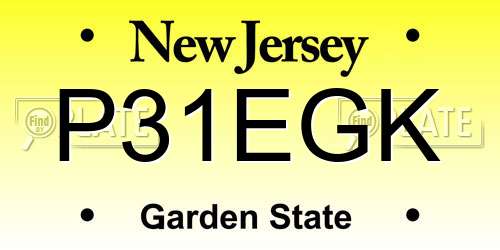 P31EGK New Jersey License Plate