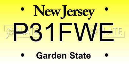 P31FWE New Jersey License Plate