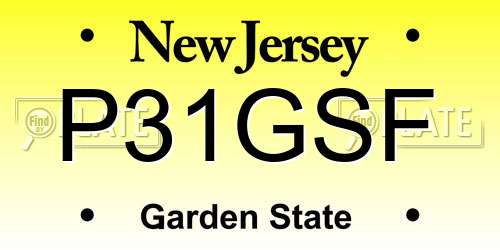 P31GSF New Jersey License Plate