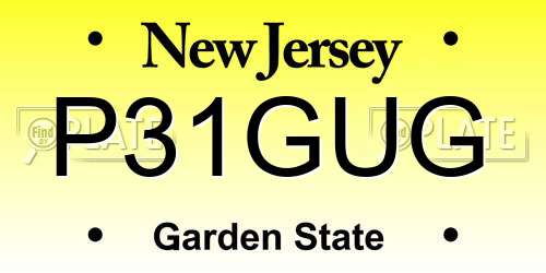 P31GUG New Jersey License Plate