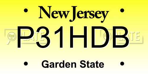 P31HDB New Jersey License Plate