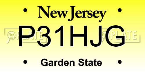 P31HJG New Jersey License Plate