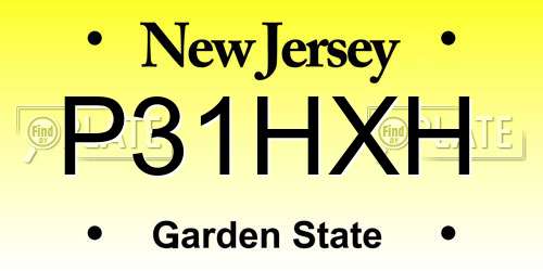 P31HXH New Jersey License Plate