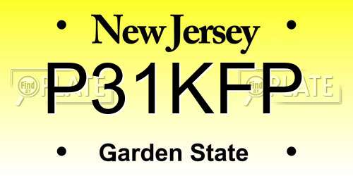 P31KFP New Jersey License Plate