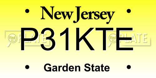 P31KTE New Jersey License Plate