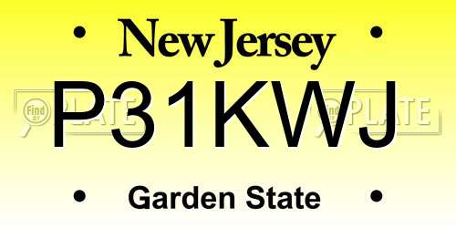 P31KWJ New Jersey License Plate