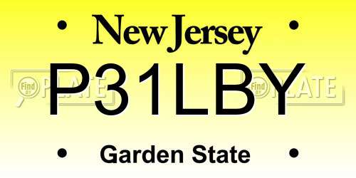P31LBY New Jersey License Plate