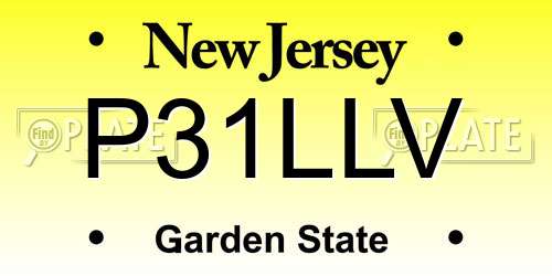 P31LLV New Jersey License Plate