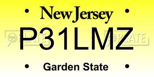 P31LMZ New Jersey License Plate