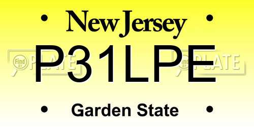 P31LPE New Jersey License Plate