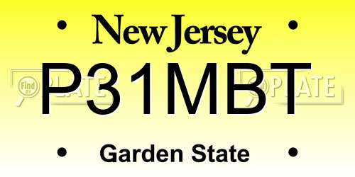P31MBT New Jersey License Plate