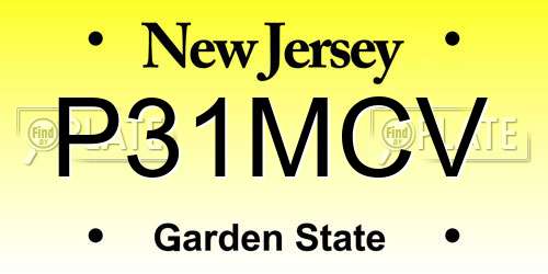 P31MCV New Jersey License Plate