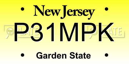 P31MPK New Jersey License Plate
