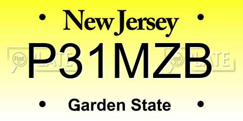 P31MZB New Jersey License Plate