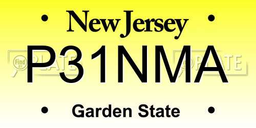 P31NMA New Jersey License Plate