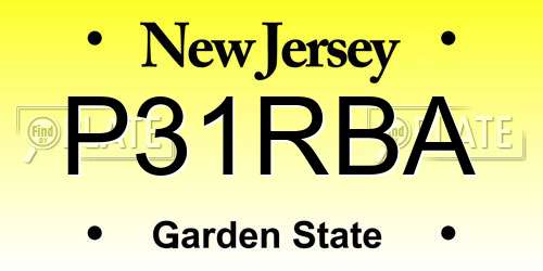 P31RBA New Jersey License Plate
