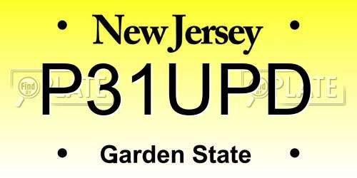 P31UPD New Jersey License Plate
