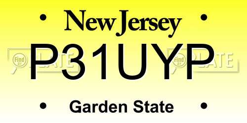 P31UYP New Jersey License Plate