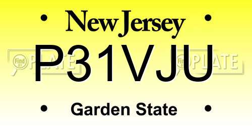 P31VJU New Jersey License Plate