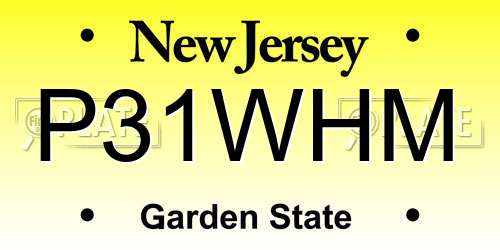 P31WHM New Jersey License Plate