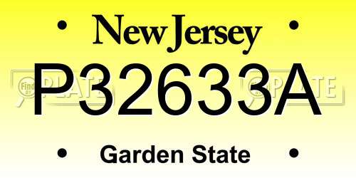 P32633A New Jersey License Plate
