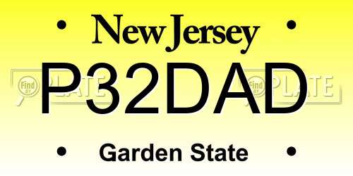 P32DAD New Jersey License Plate