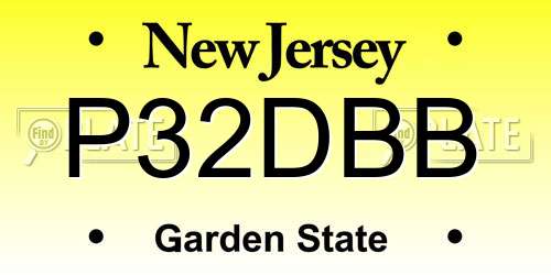 P32DBB New Jersey License Plate