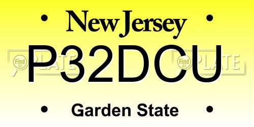P32DCU New Jersey License Plate