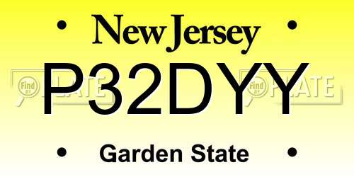 P32DYY New Jersey License Plate