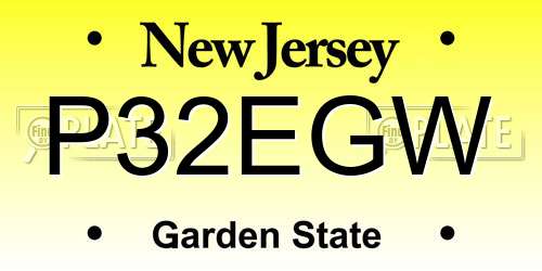 P32EGW New Jersey License Plate