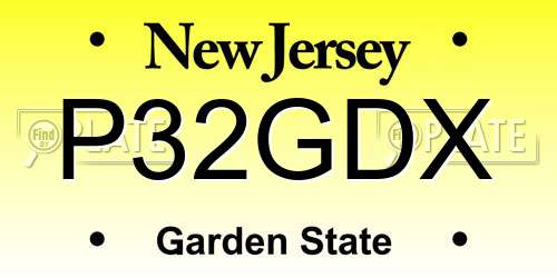 P32GDX New Jersey License Plate