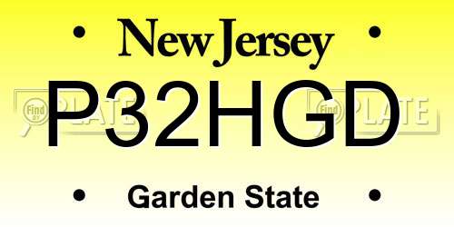P32HGD New Jersey License Plate