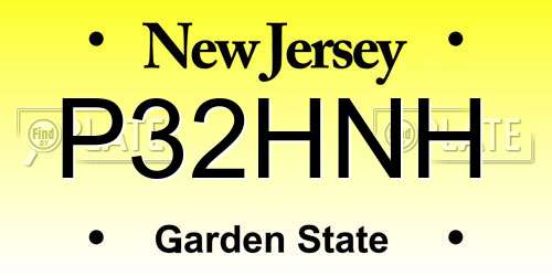 P32HNH New Jersey License Plate