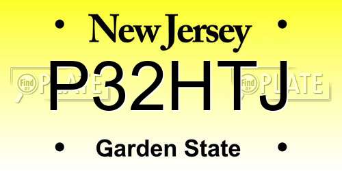 P32HTJ New Jersey License Plate