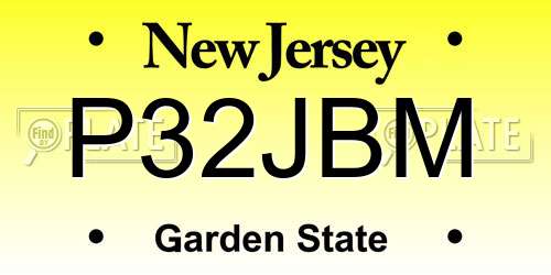 P32JBM New Jersey License Plate