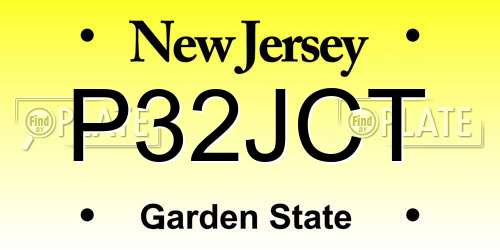 P32JCT New Jersey License Plate