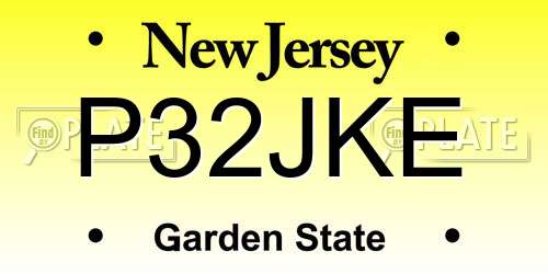 P32JKE New Jersey License Plate