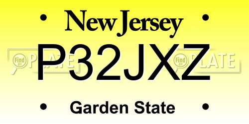P32JXZ New Jersey License Plate