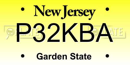 P32KBA New Jersey License Plate