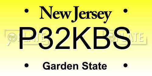 P32KBS New Jersey License Plate